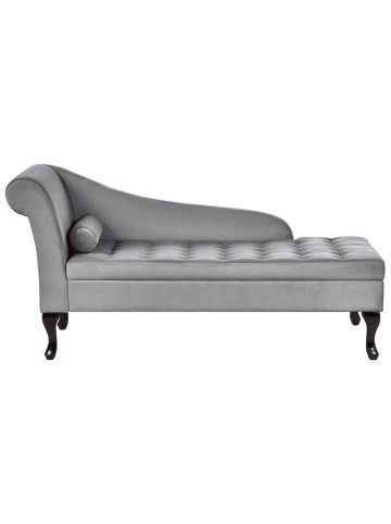 Beliani Chaiselongue PESSAC in Grau/Schwarz - (W) 145 x (H) 71 x (L) 62 cm