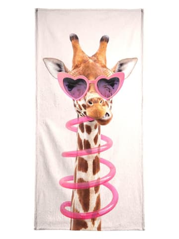 Juniqe Handtuch "Thirsty Giraffe" in Braun & Rosa