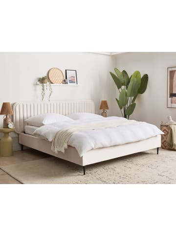 Beliani Doppelbett BRIN in Beige/Schwarz - (W) 214 x (H) 102 x (L) 215 cm