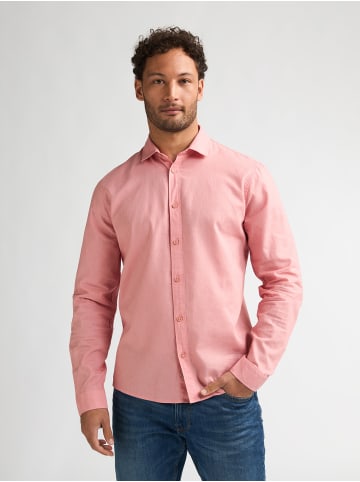 Petrol Industries Einfarbiges Leinenmix-Hemd Canyonero in Rot