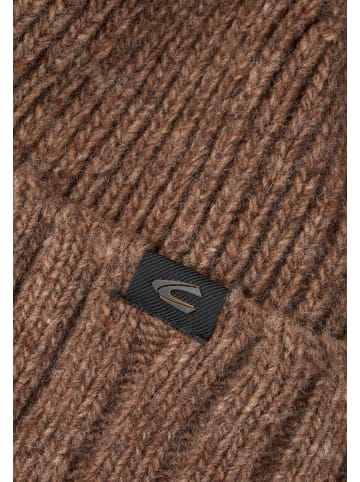 Camel Active Warme Strickmütze mit Umschlag in Sepiabraun