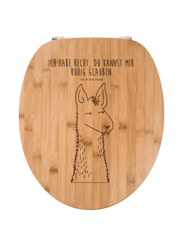 Mr. & Mrs. Panda WC Deckel Lamakopf Genervt mit Spruch in Transparent