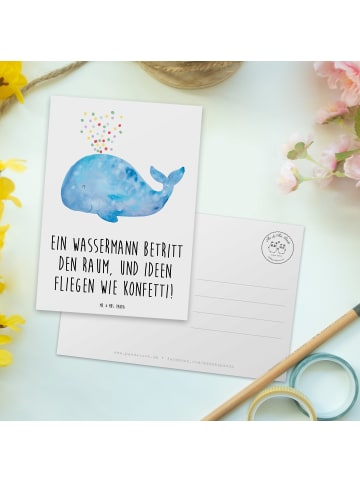 Mr. & Mrs. Panda Grußkarte Wassermann Ideenflug mit Spruch in Weiß