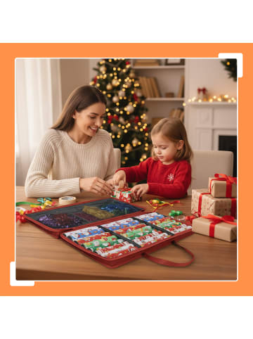 relaxdays Geschenkpapier Aufbewahrung in Rot - (B)82 x (H)34 x (T)13 cm
