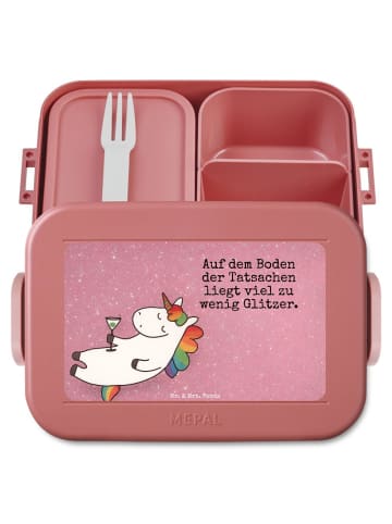 Mr. & Mrs. Panda Brotdose Einhorn Blümchentail Design mit Spruch in Rot Pastell