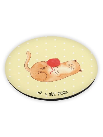 Mr. & Mrs. Panda magnet Katze Wolle ohne Spruch in Gelb Pastell
