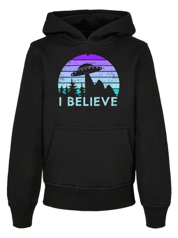 F4NT4STIC Hoodie I BELIEVE UFO Alien Spacecraft Retro in schwarz