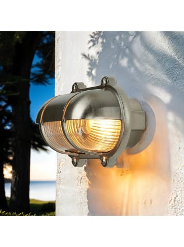 Licht-Erlebnisse Außen Wandlampe (B)21 x (H)12 cm in Nickel matt
