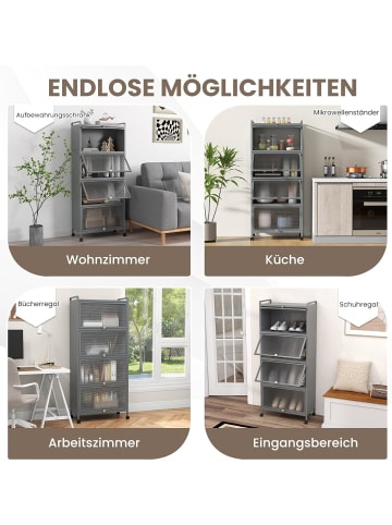 COSTWAY Küchenschrank mit Rollen in Grau