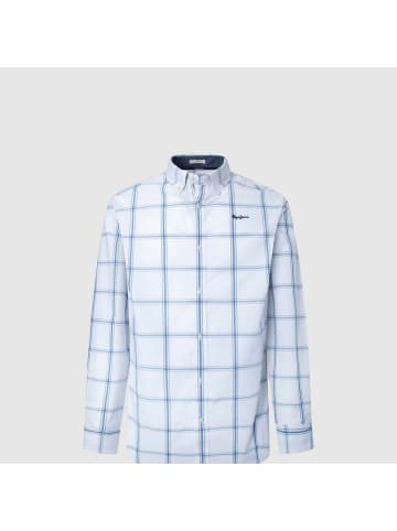 Pepe Jeans Hemd in Weiß/Blau