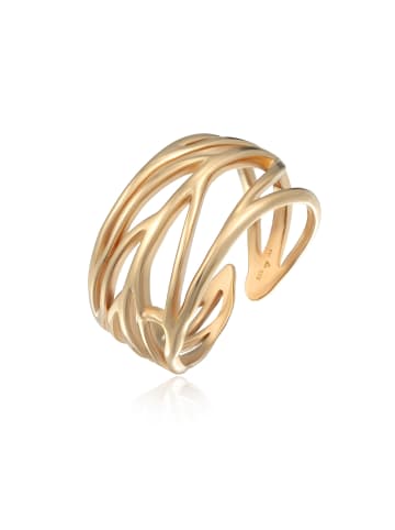 Elli Ring 925 Sterling Silber Blatt in Gold