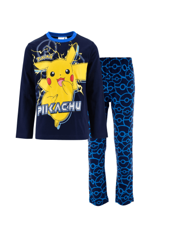 Pokémon Pokemon Jungen Schlafanzug Pyjama Langarm in blau