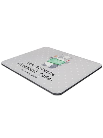 Mr. & Mrs. Panda Mousepad Code Meister mit Spruch in Grau Pastell