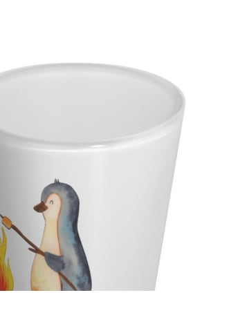 Mr. & Mrs. Panda Schnapsglas Pinguin Lagerfeuer ohne Spruch in Transparent