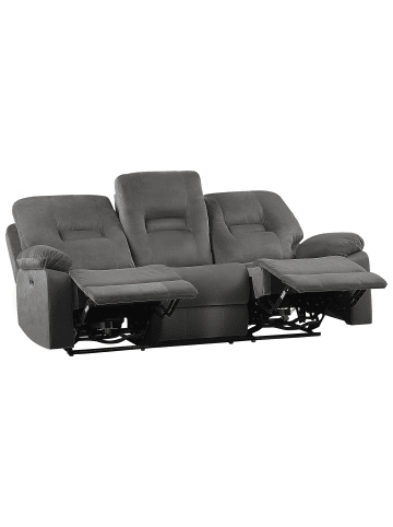 Beliani 3-Sitzer Sofa BERGEN in Grau - (W) 204 x (H) 101 x (L) 73 cm