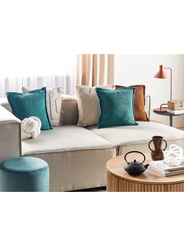 Beliani 2er-Set Dekokissen ZINNIA in Blau