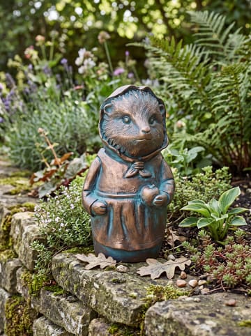 Beliani Gartenfigur LOLA in Braun/Blau - (W) 22 x (H) 37 x (L) 16 cm