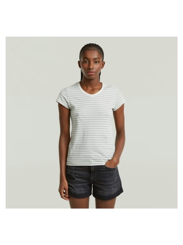 G-Star Raw T-Shirt in milk-pale green stripe