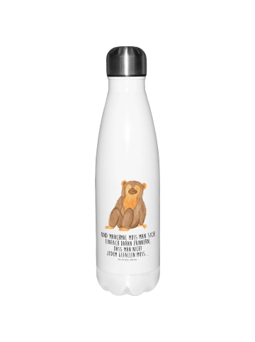 Mr. & Mrs. Panda Thermosflasche Affe mit Spruch in Weiß