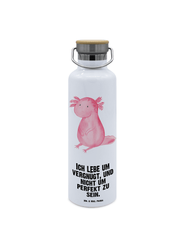 Mr. & Mrs. Panda Trinkflasche Axolotl Niedlich mit Spruch in Weiß