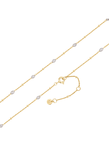 Glanzstücke München Kette aus Sterling Silber mit Süßwasser-Zuchtperle in gelbgold