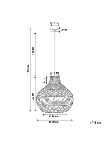 Beliani Pendelleuchten YAUCO in Weiß - (W) 40 x (H) 152 x (L) 40 cm