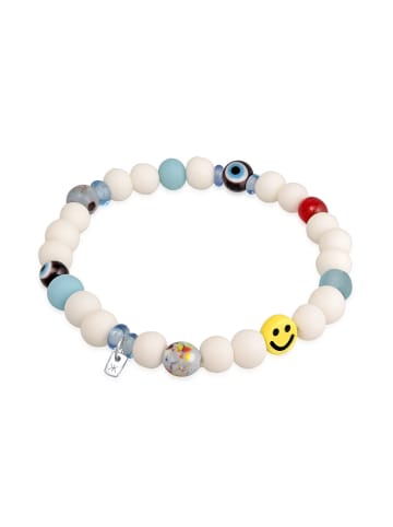 KUZZOI Armband Resin mit Smiling Face, Smiling Face in Weiß