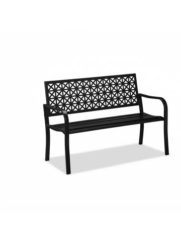 relaxdays Gartenbank in Schwarz - (B)127 x (H)85 x (T)62 cm