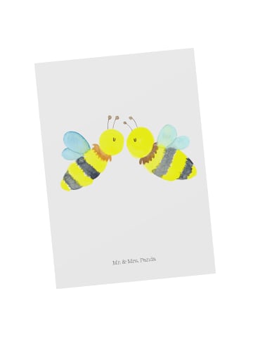 Mr. & Mrs. Panda Postkarte Biene Liebe ohne Spruch in Weiß