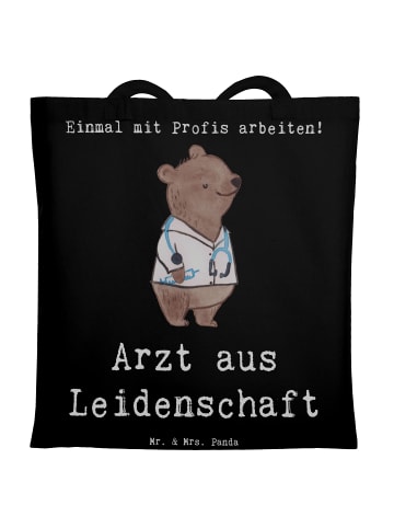 Mr. & Mrs. Panda Tasche Arzt Leidenschaft mit Spruch in Schwarz