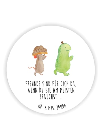 Mr. & Mrs. Panda Kühlschrankmagnet Schildkröte Maus mit Spruch in Weiß