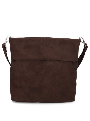 Zwei Mademoiselle M8 - Schultertasche 25 cm (cord-wood) in nubuk-espresso