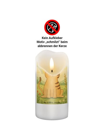 Mr. & Mrs. Panda Wachskerze Einhorn Katze Design mit Spruch in Weiß