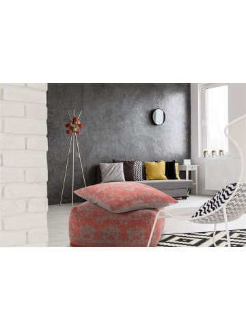 Kayoom Retro Sitzkissen Paramount Pouf & Cushion Set 80cm x 80cm in rot - taupe