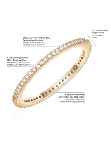 Glanzstücke München Ring aus Sterling Silber mit Zirkonia in gelbgold