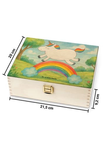 Mr. & Mrs. Panda Holz Teebox Einhorn Regenbogen Design ohne Spruch in Weiß