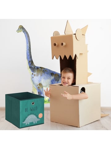 relaxdays 3 x Kinder Aufbewahrungsboxen "Dino" in Bunt - (B)30 x (H)30 x (T)30 cm