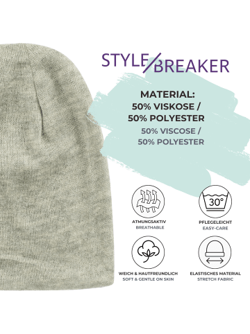 styleBREAKER Feinstrick Beanie Mütze in Mauve