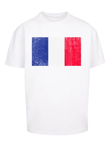 F4NT4STIC T-Shirt France Frankreich Flagge distressed in weiß