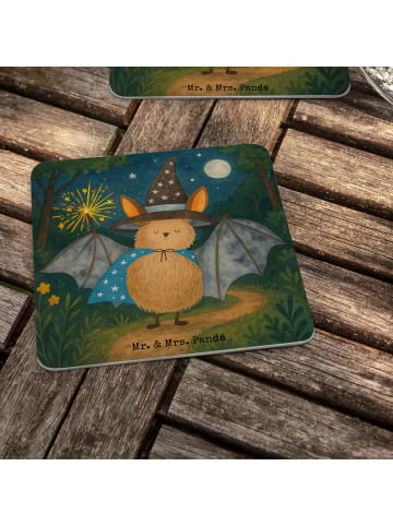 Mr. & Mrs. Panda Tischuntersetzer Fledermaus Zauberer Design ohn... in Weiß