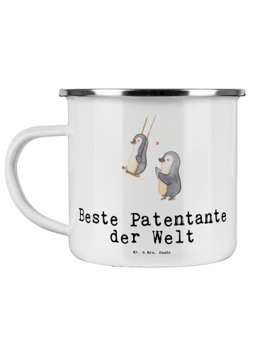 Mr. & Mrs. Panda Emaille Becher Pinguin Beste Erfindungante der Wel... in Weiß