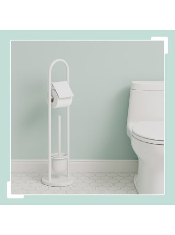 relaxdays WC Garnitur in Weiß - (H)79 x Ø 22 cm