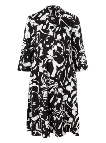More & More Tunikakleid in open two tone flowers black