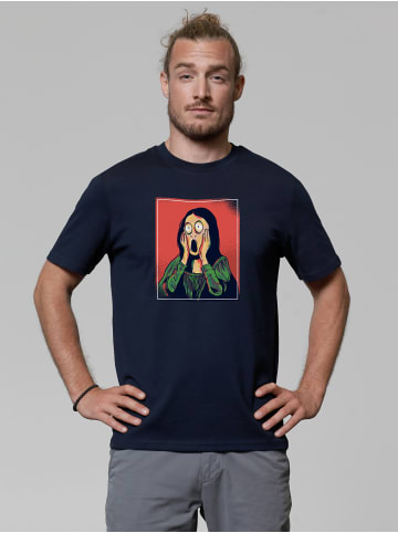 wat? Apparel T-Shirt Mona Lisa Scream in Dunkelblau