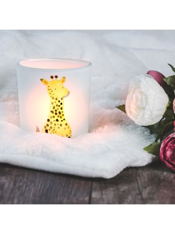 Mr. & Mrs. Panda Teelichthalter Glas Giraffe Zufrieden ohne Spruch in Transparent