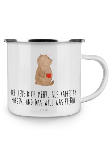 Mr. & Mrs. Panda Becher Bär Morgenkaffee mit Spruch in Weiß