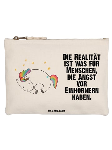 Mr. & Mrs. Panda Schminktasche Einhorn Nacht mit Spruch in Weiß