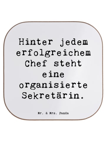 Mr. & Mrs. Panda Untersetzer Spruch Sekretärin Erfolg mit Spruch in Weiß
