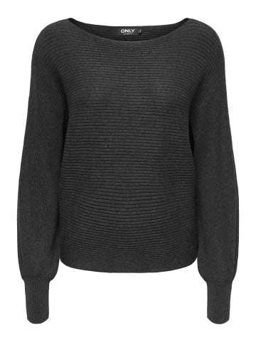 ONLY Strickpullover in Dark Grey Melange