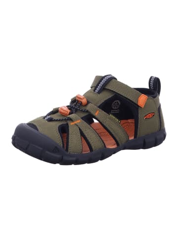 Keen Riemchensandalen SEACAMP II CNX in Dark Olive/Gold Flame